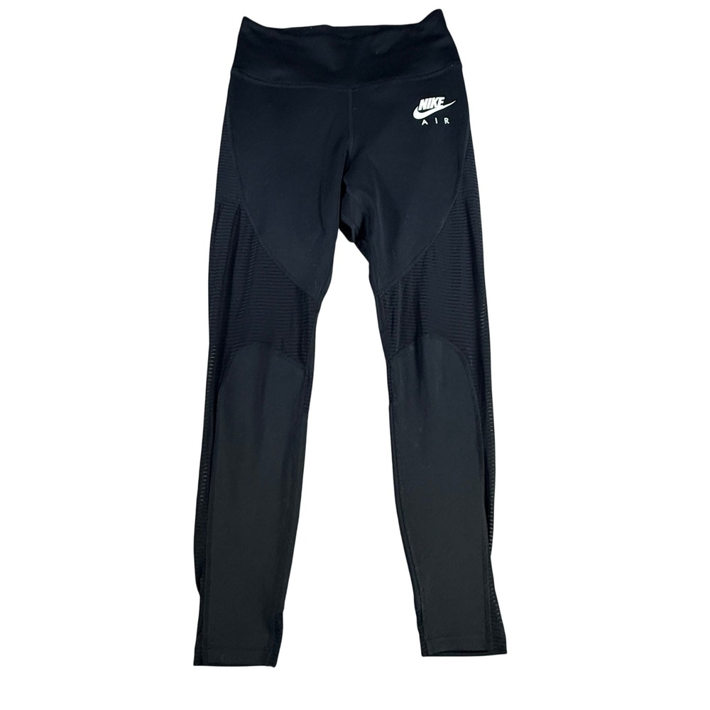 Nike Womens Leggings‎ Air Dri-FIT Mesh Panels Small Black Recycled Polyester